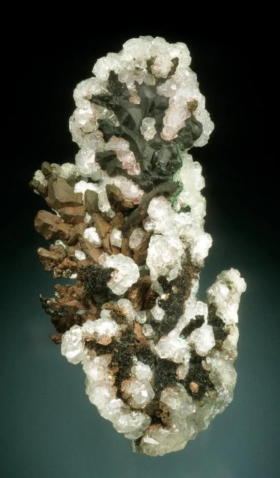Fluorapophyllite on arborescent Copper - image 1