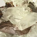 Fluorapophyllite on "Chocolate" Heulandite - image 3