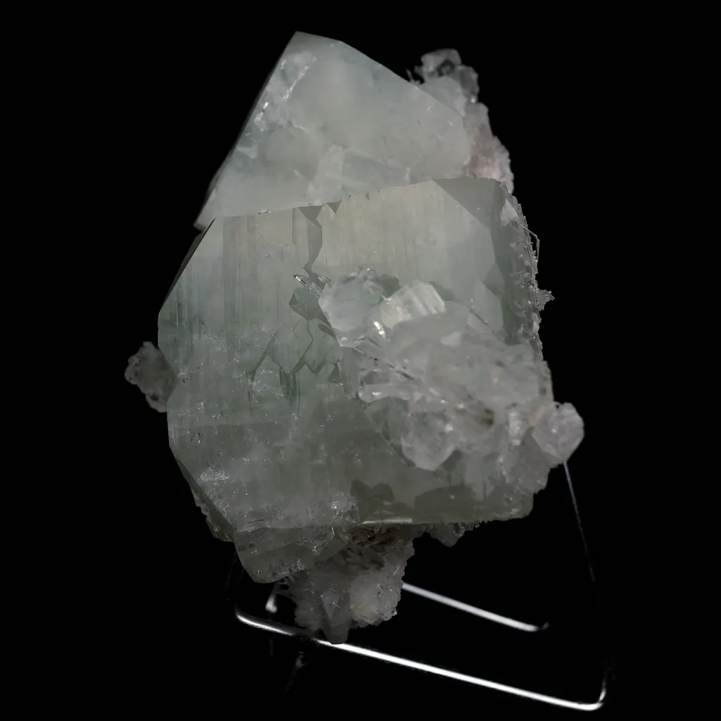 Fluorapophyllite Twin big Crystal with Stilbite Natural Mineral Specimen - image 6