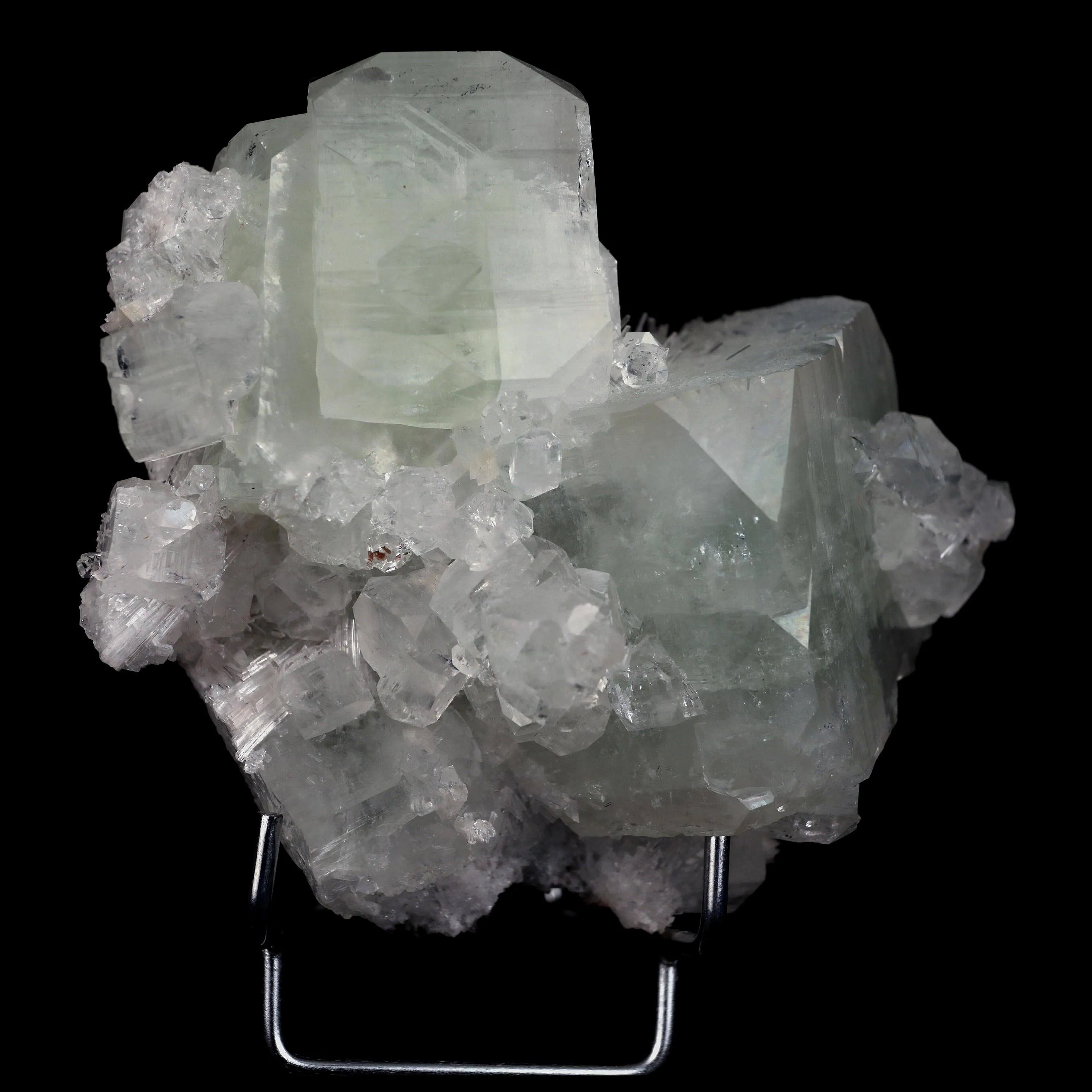Fluorapophyllite Twin big Crystal with Stilbite Natural Mineral Specimen - image 1