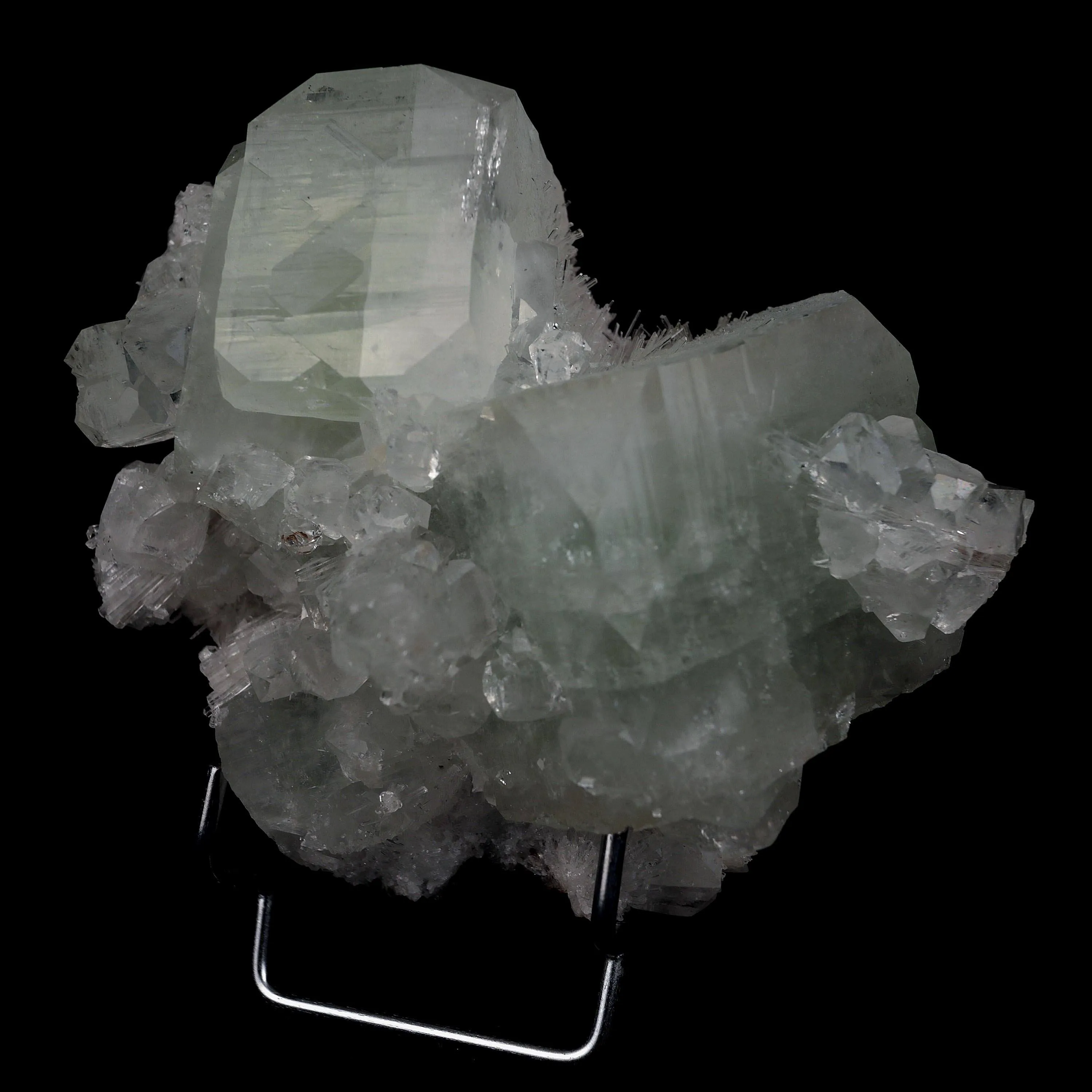 Fluorapophyllite Twin big Crystal with Stilbite Natural Mineral Specimen - image 2