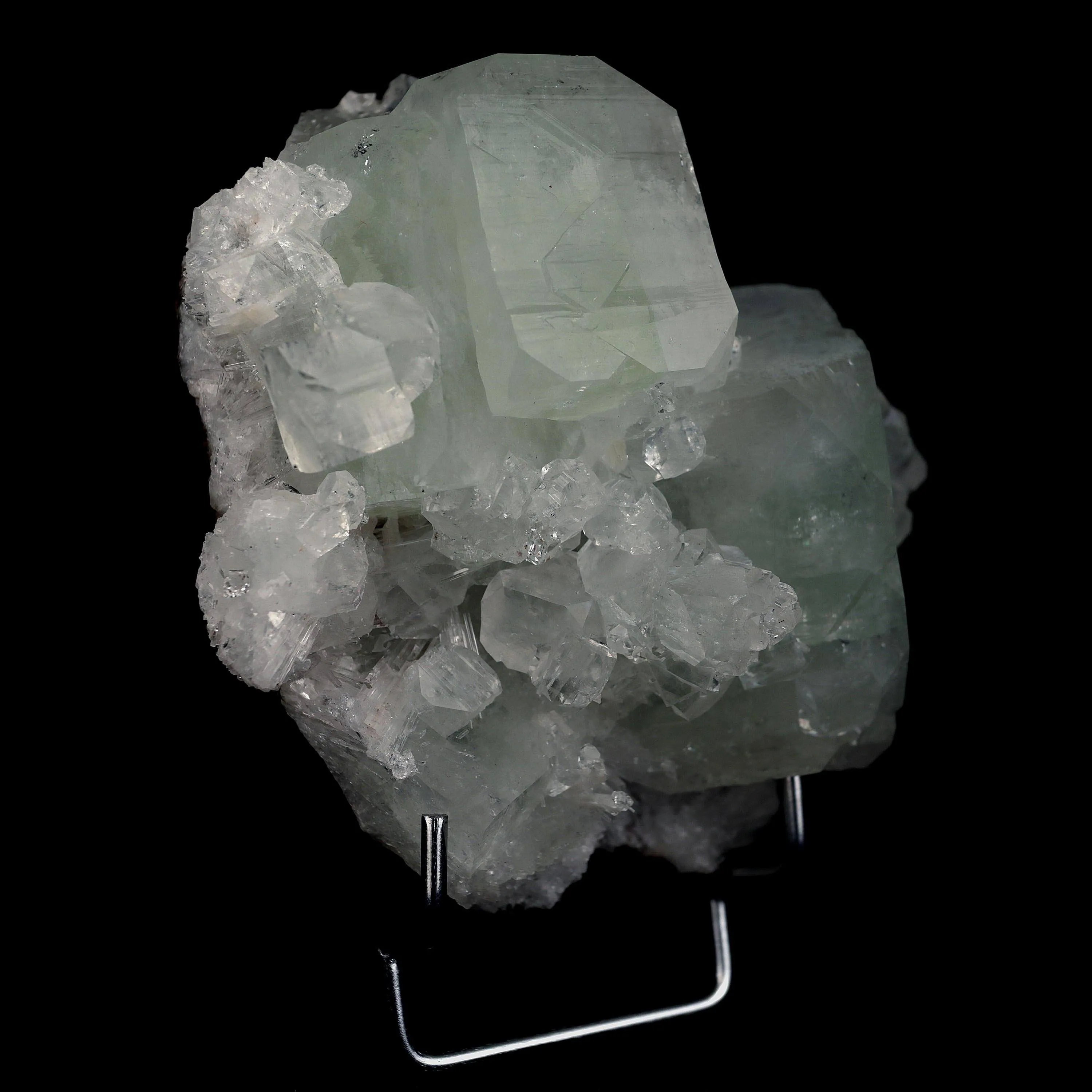 Fluorapophyllite Twin big Crystal with Stilbite Natural Mineral Specimen - image 3