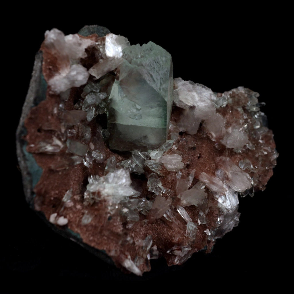 Fluorapophyllite with Stilbite on Chalcedony Natural Mineral Specimen - image 2