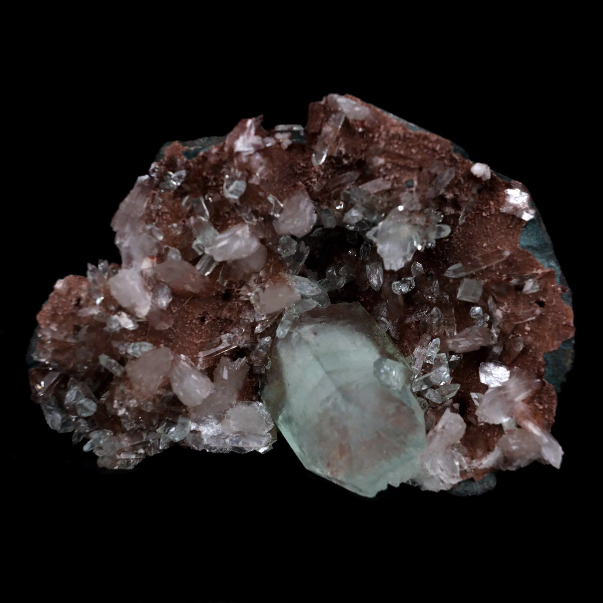 Fluorapophyllite with Stilbite on Chalcedony Natural Mineral Specimen - image 5