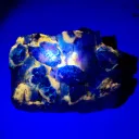 Fluorescent Blue Afghanite with Pyrite on Matrix from Afghanistan - image 3