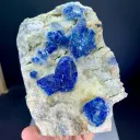 Fluorescent Blue Afghanite with Pyrite on Matrix from Afghanistan - image 6