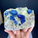 Fluorescent Blue Afghanite with Pyrite on Matrix from Afghanistan - image 4
