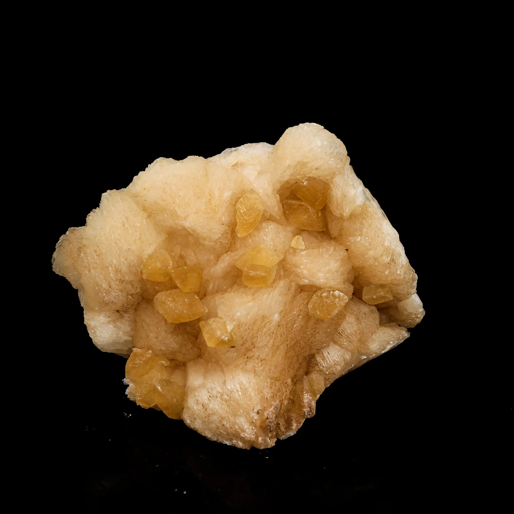 Fluorescent Calcite on Stilbite Free Standing Natural Mineral Specimen - image 1