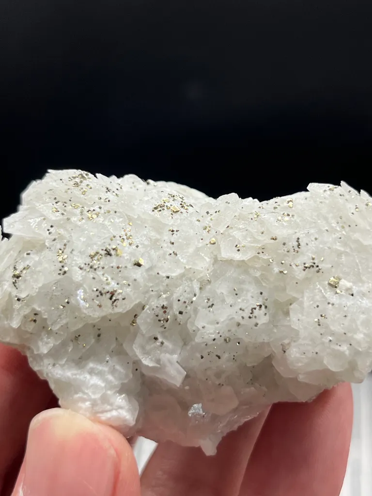 : Fluorescent Calcite with Pyrite Mineral Specimen, Natural Raw Stone image