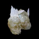 Fluorescent Dogtooth Calcite on Chalcedony-Coated Calcite Matrix – UV Reactive Natural Mineral Specimen from MadhyaPradesh, India - image 3