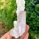 Fluorescent Pink Kunzite with Mountain Shape Terminations on Quartz from Afghanistan - image 5