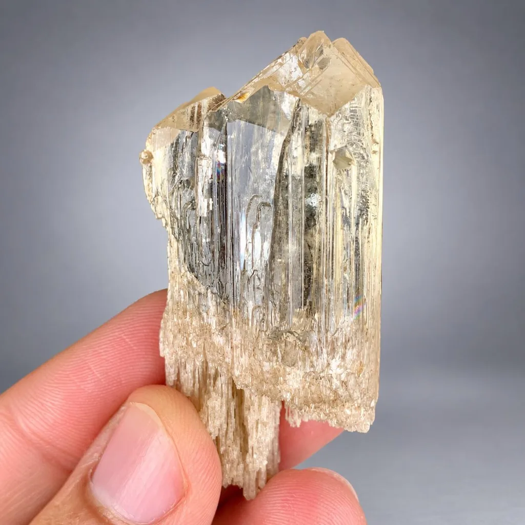 Fluorescent Yellow Triphane Kunzite with Spikes from Afghanistan - image 9