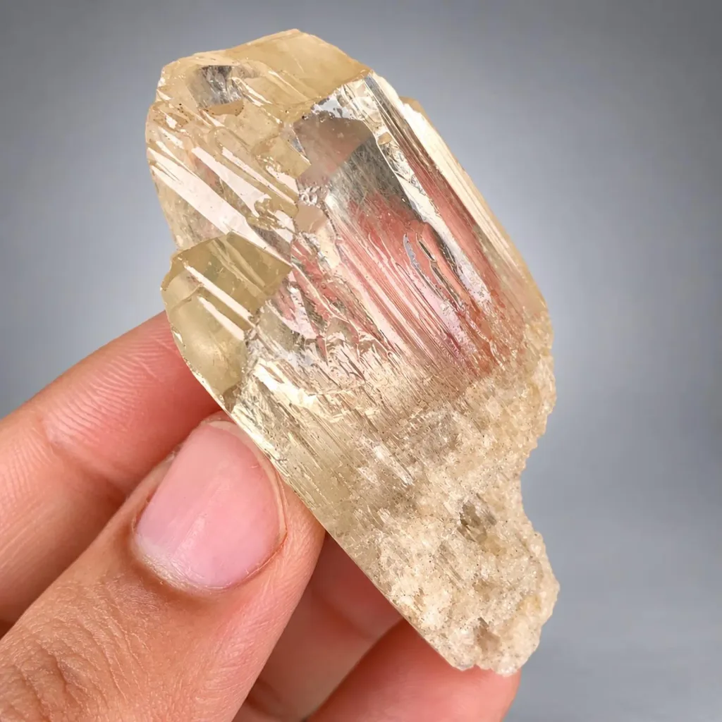 Fluorescent Yellow Triphane Kunzite with Spikes from Afghanistan - image 4