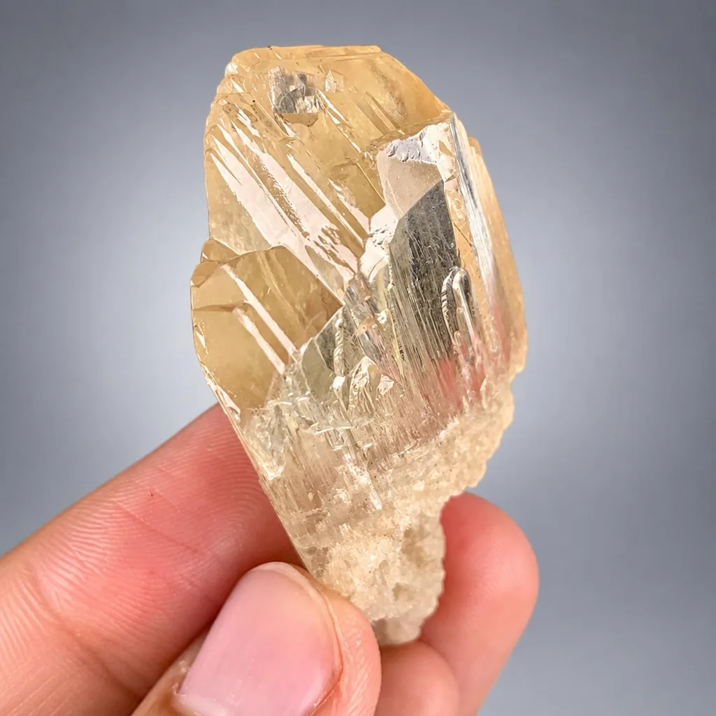 Fluorescent Yellow Triphane Kunzite with Spikes from Afghanistan image