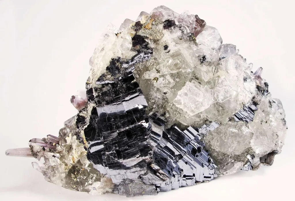 Fluorite and Amethyst on Galena - image 4