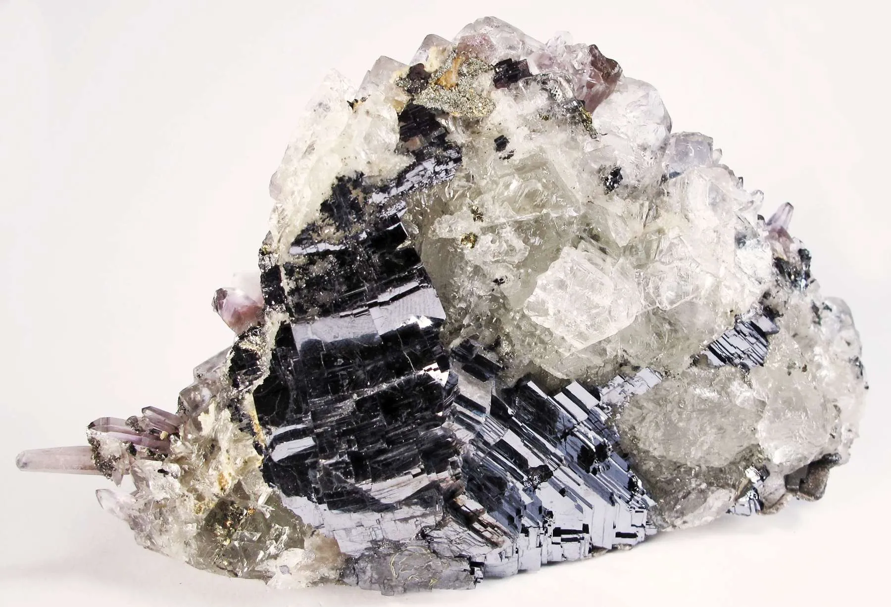 Fluorite and Amethyst on Galena - image 4