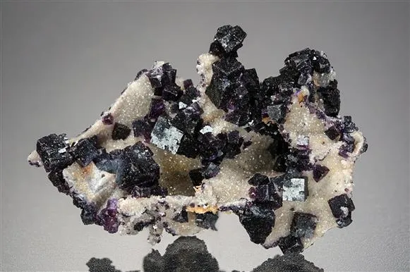 Fluorite and Baryte on Quartz epimorph - image 1