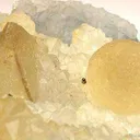 Fluorite and Calcite on Quartz Stalactites, in Geode - image 3