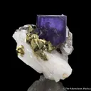 Fluorite and Chalcopyrite on Quartz - image 1