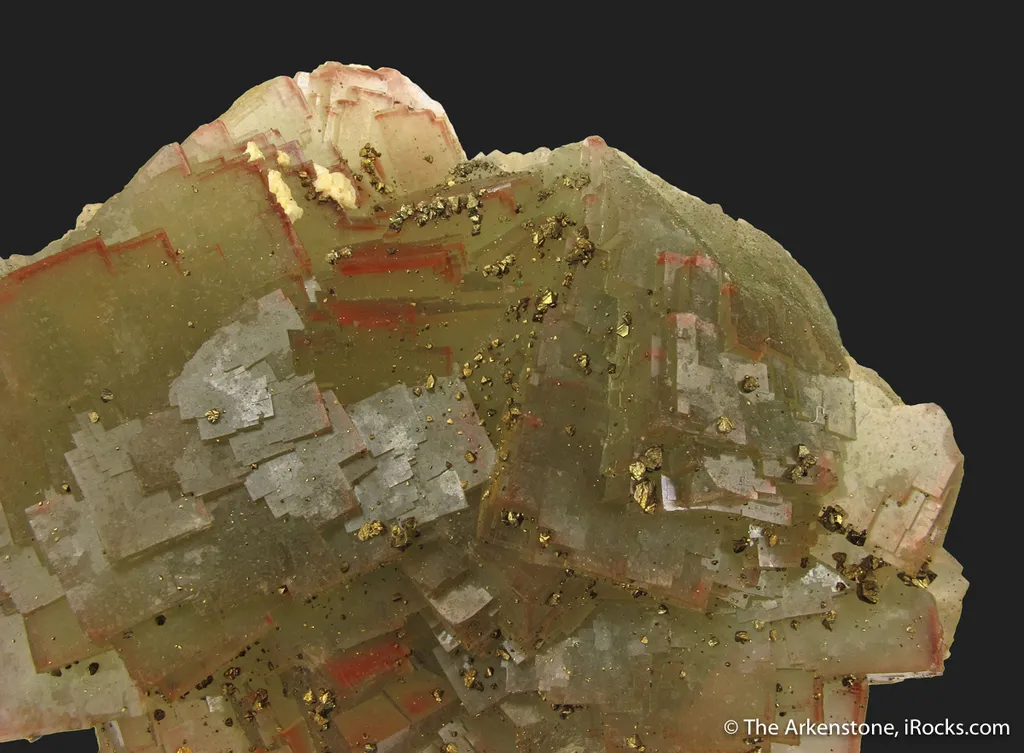 Fluorite and Chalcopyrite, with Hematite - image 3