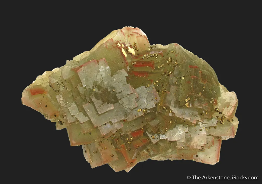 Fluorite and Chalcopyrite, with Hematite image