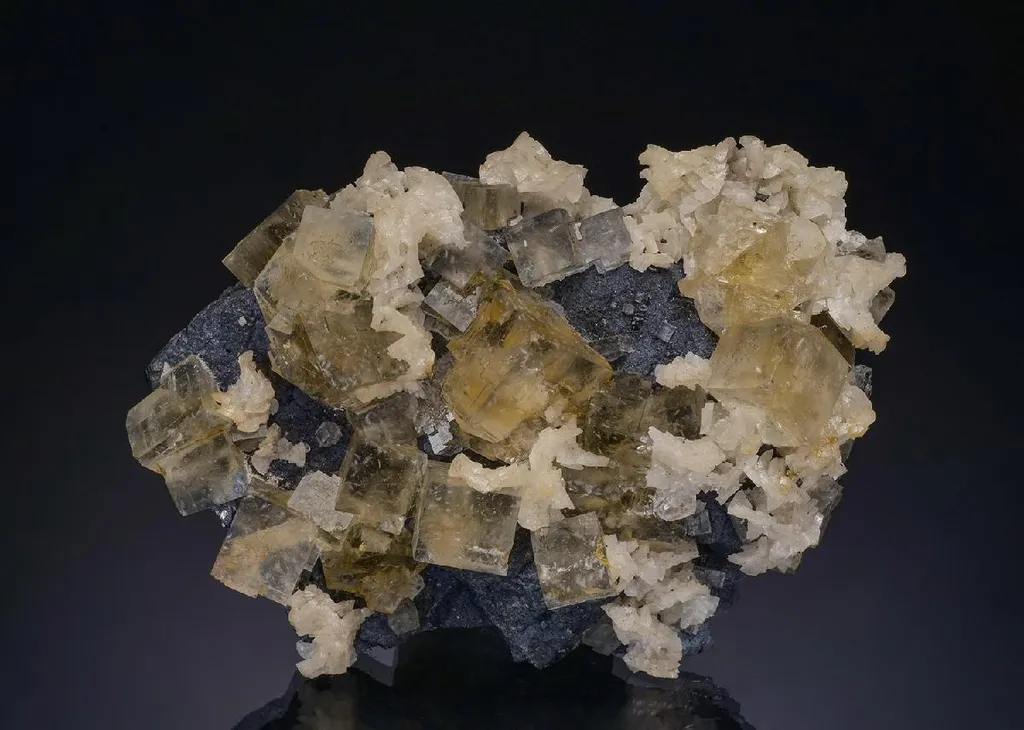 Fluorite and Dolomite on Galena image