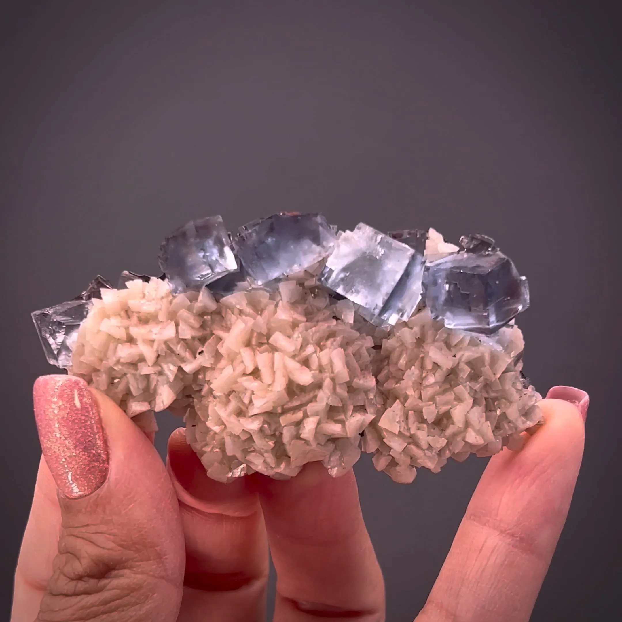 Fluorite and Dolomite on Hematite - image 2