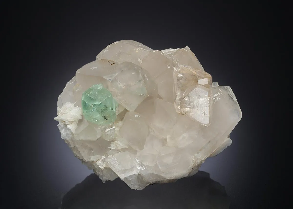 Fluorite and Topaz on Quartz - image 1
