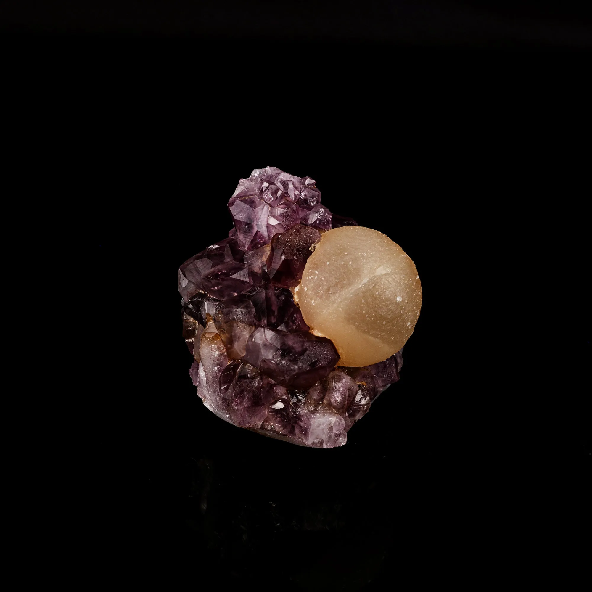 Fluorite ball on Amethyst Natural Mineral Specimen - image 3