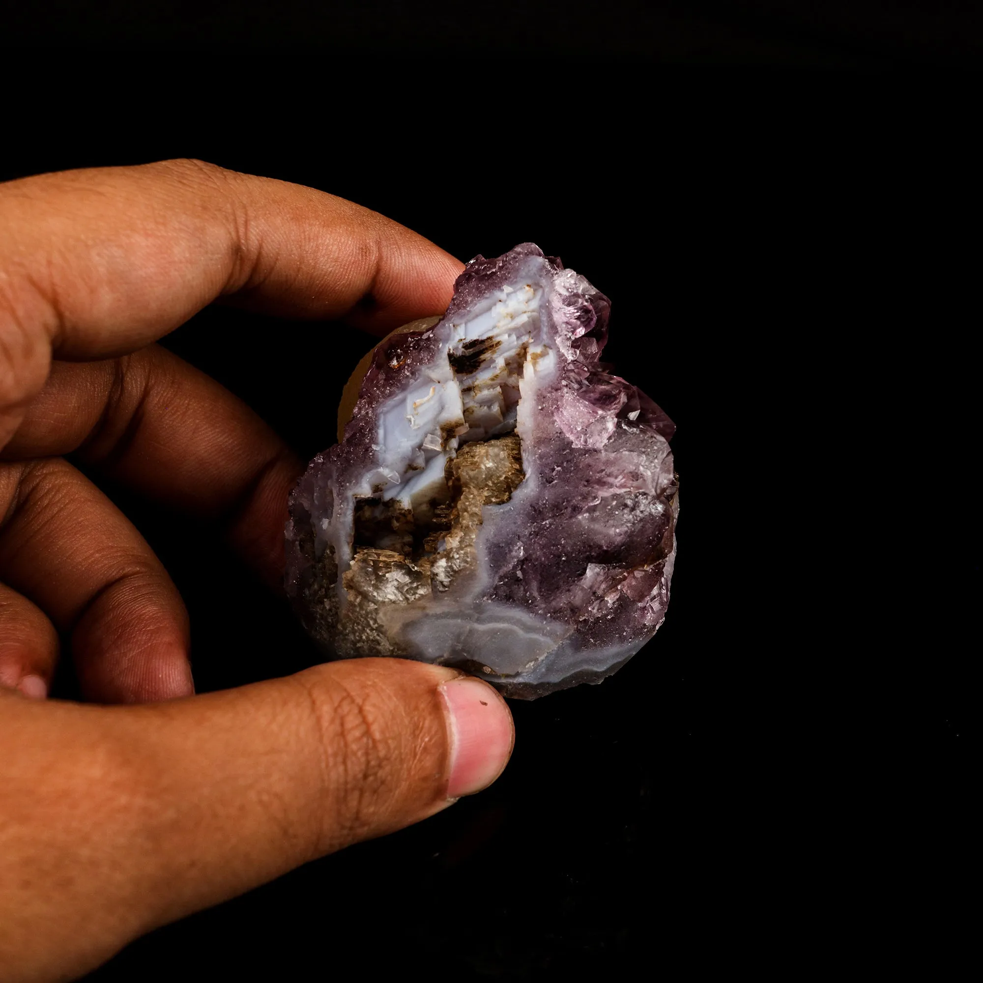 Fluorite ball on Amethyst Natural Mineral Specimen - image 5