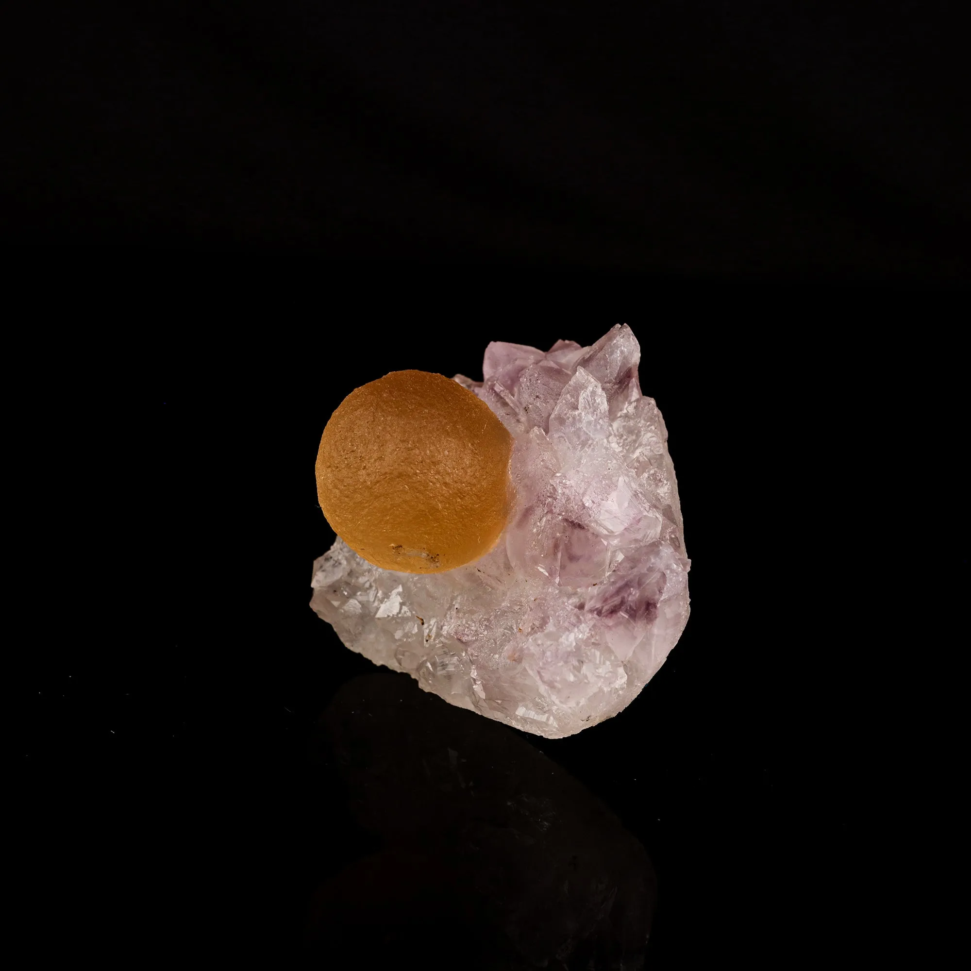 Fluorite ball on Amethyst Natural Mineral Specimen - image 2