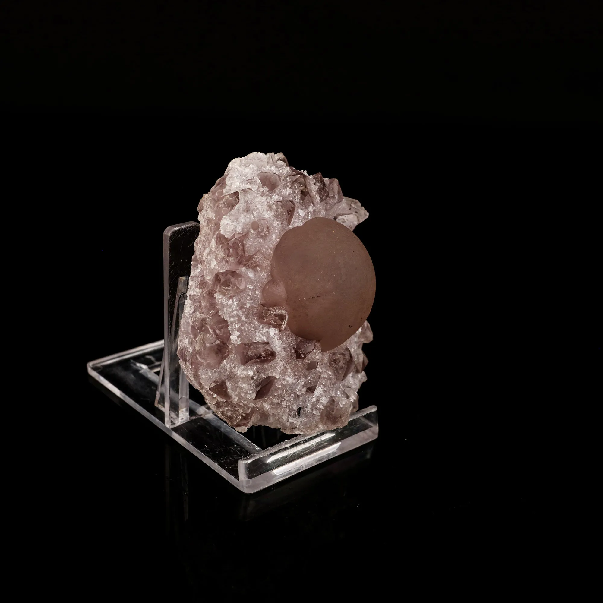 Fluorite ball on Amethyst Natural Mineral Specimen - image 3