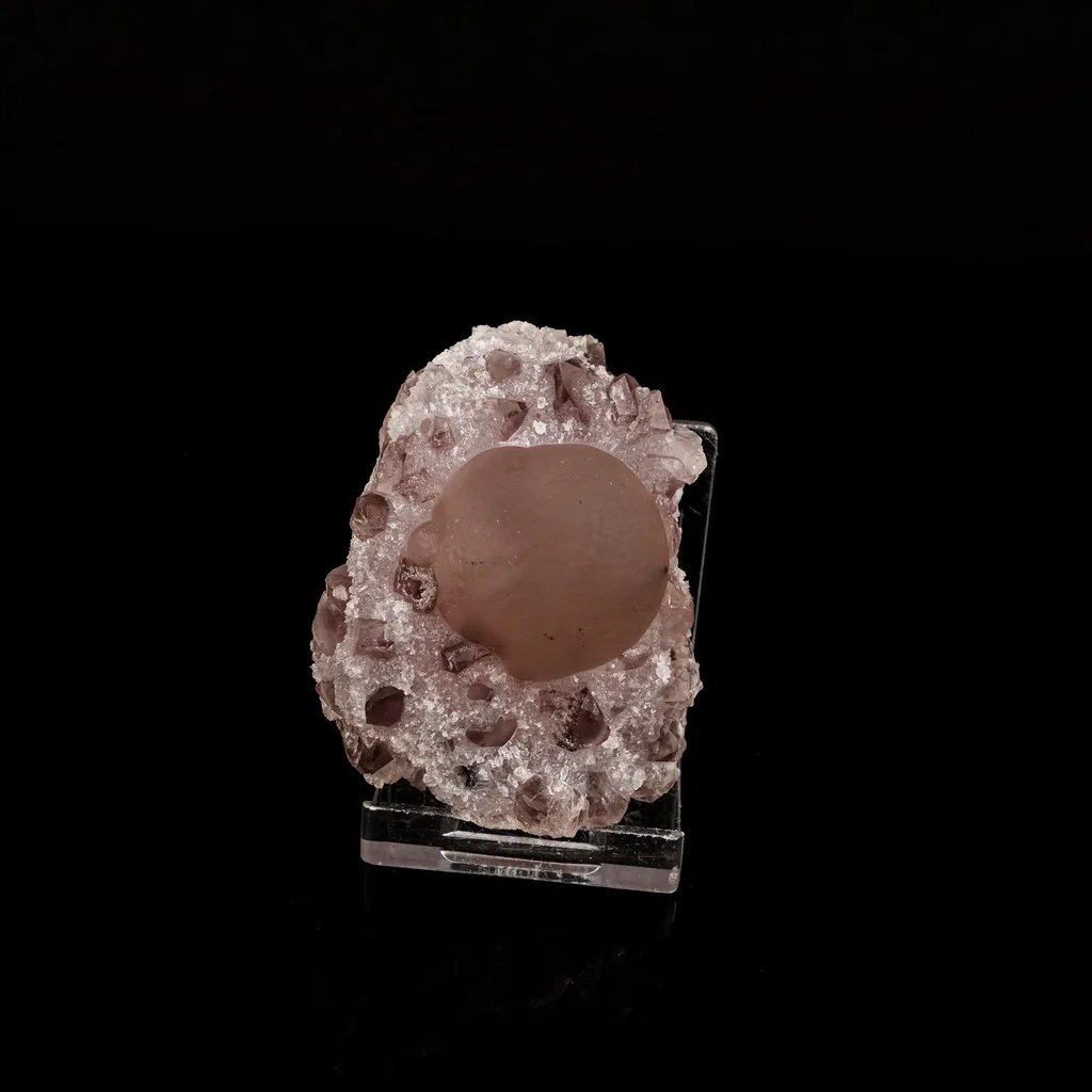 Fluorite ball on Amethyst Natural Mineral Specimen image