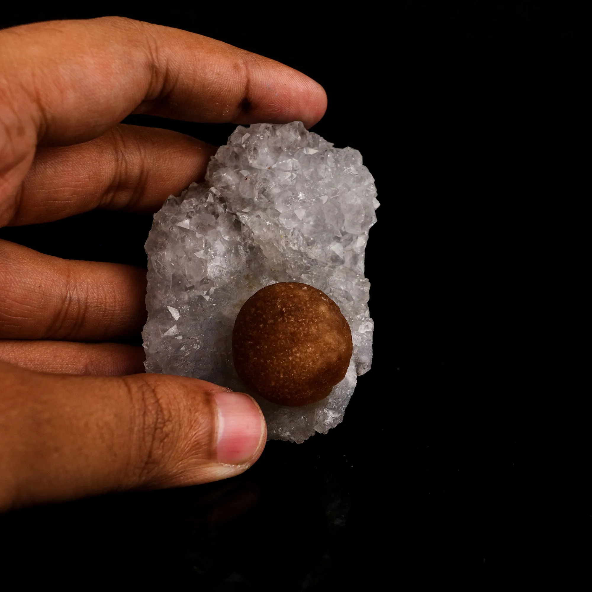 Fluorite ball on MM Quartz Natural Mineral Specimen - image 4