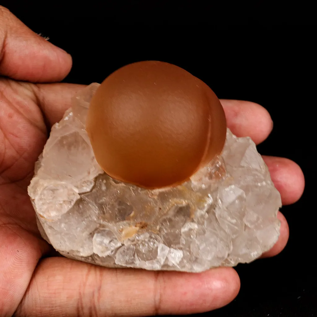 Fluorite ball on MM Quartz Natural Mineral Specimen - image 5