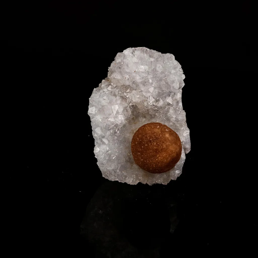 Fluorite ball on MM Quartz Natural Mineral Specimen image
