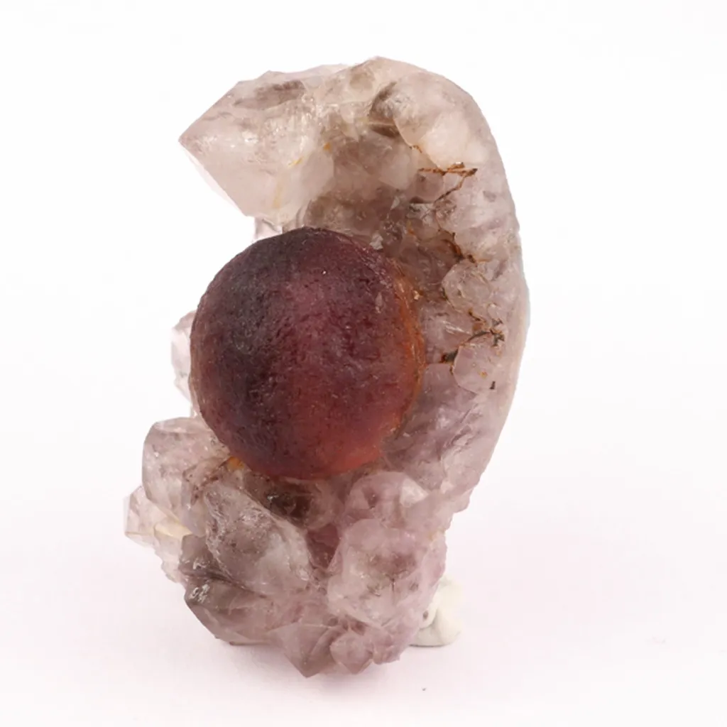 Fluorite Ball Violet Color on Amethyst Very Rare Natural Mineral Specimen - image 3