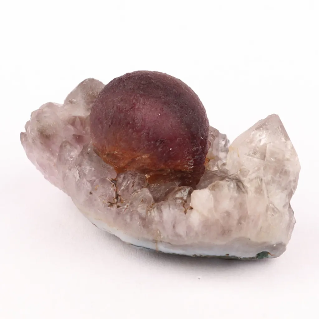 Fluorite Ball Violet Color on Amethyst Very Rare Natural Mineral Specimen - image 7