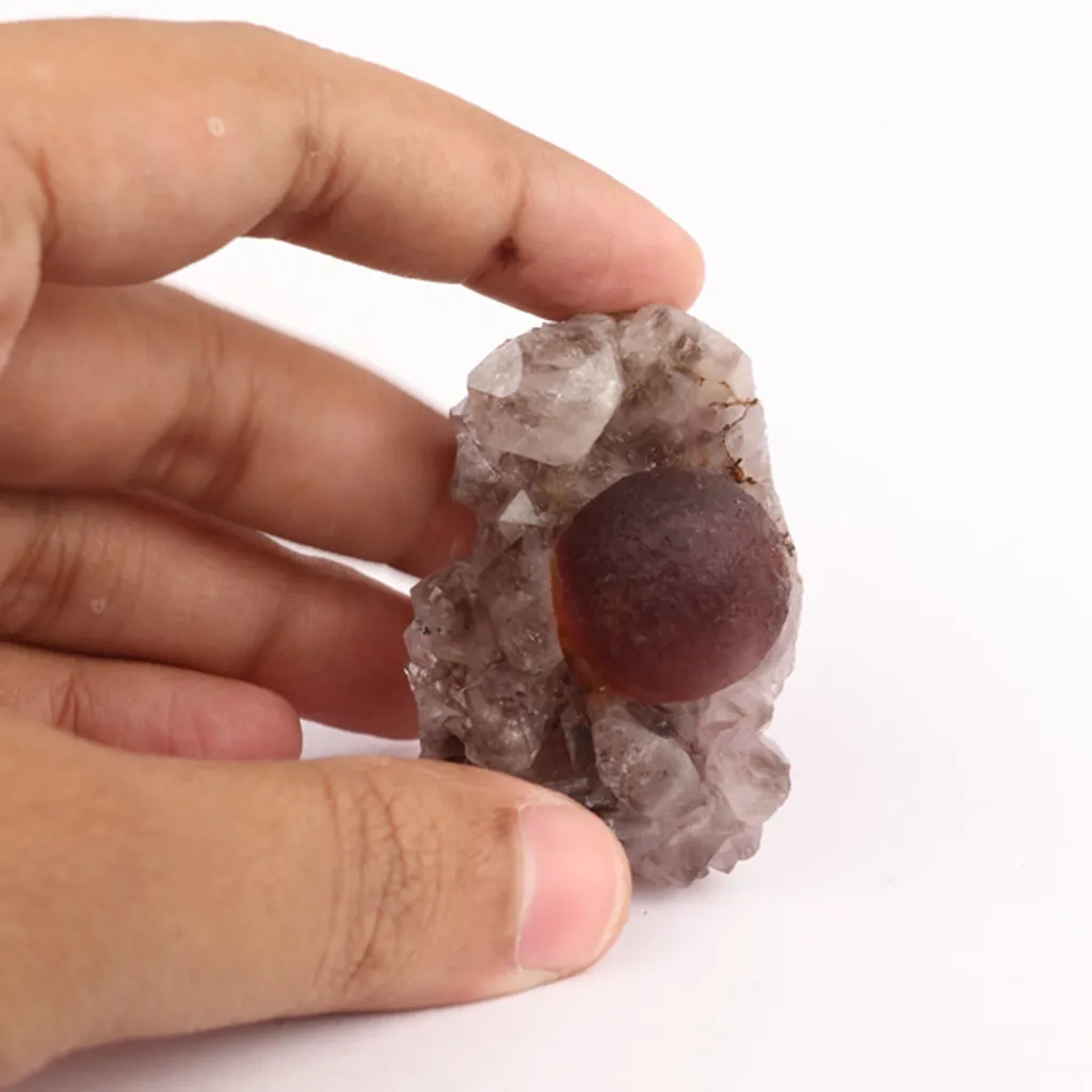 Fluorite Ball Violet Color on Amethyst Very Rare Natural Mineral Specimen - image 5