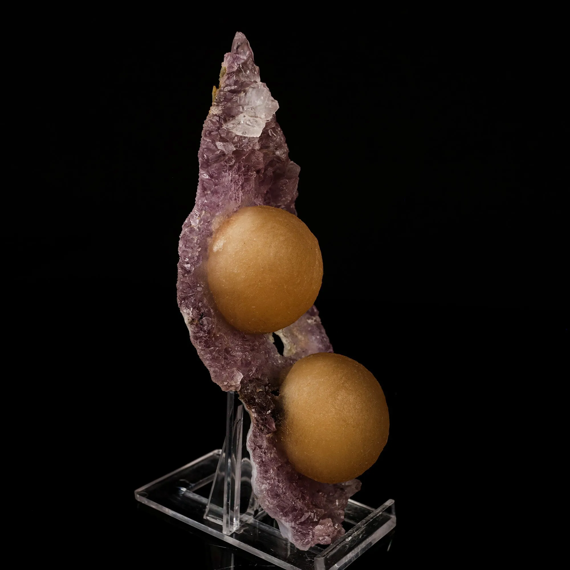 Fluorite Balls on Amethyst Very Rare Natural Mineral Specimen - image 3