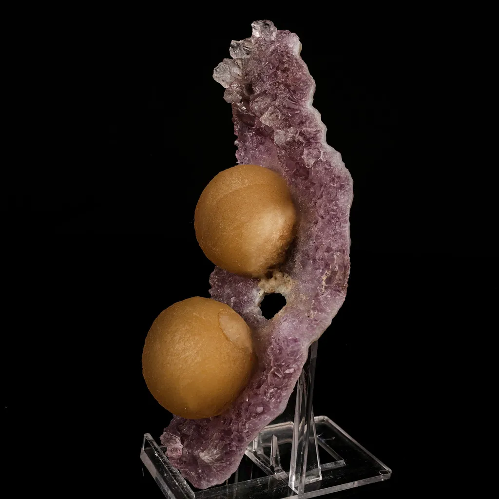 Fluorite Balls on Amethyst Very Rare Natural Mineral Specimen - image 2