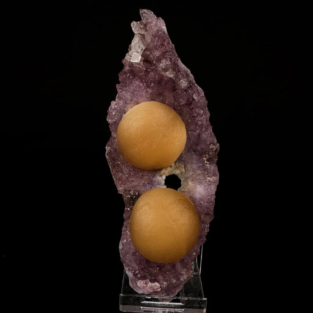 Fluorite Balls on Amethyst Very Rare Natural Mineral Specimen image