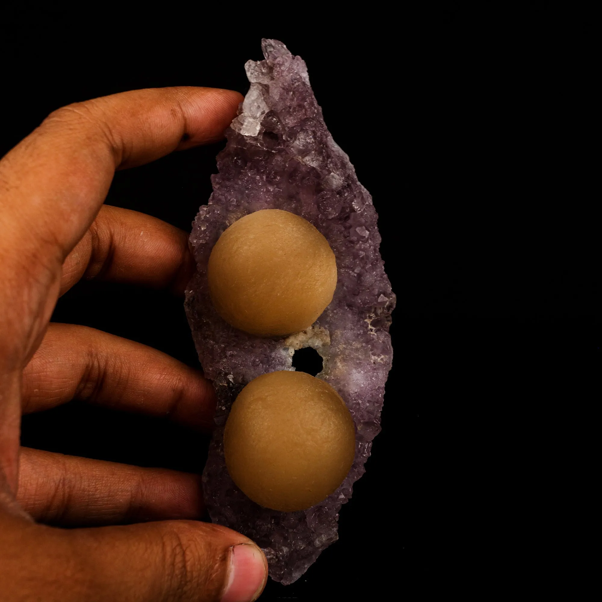 Fluorite Balls on Amethyst Very Rare Natural Mineral Specimen - image 4