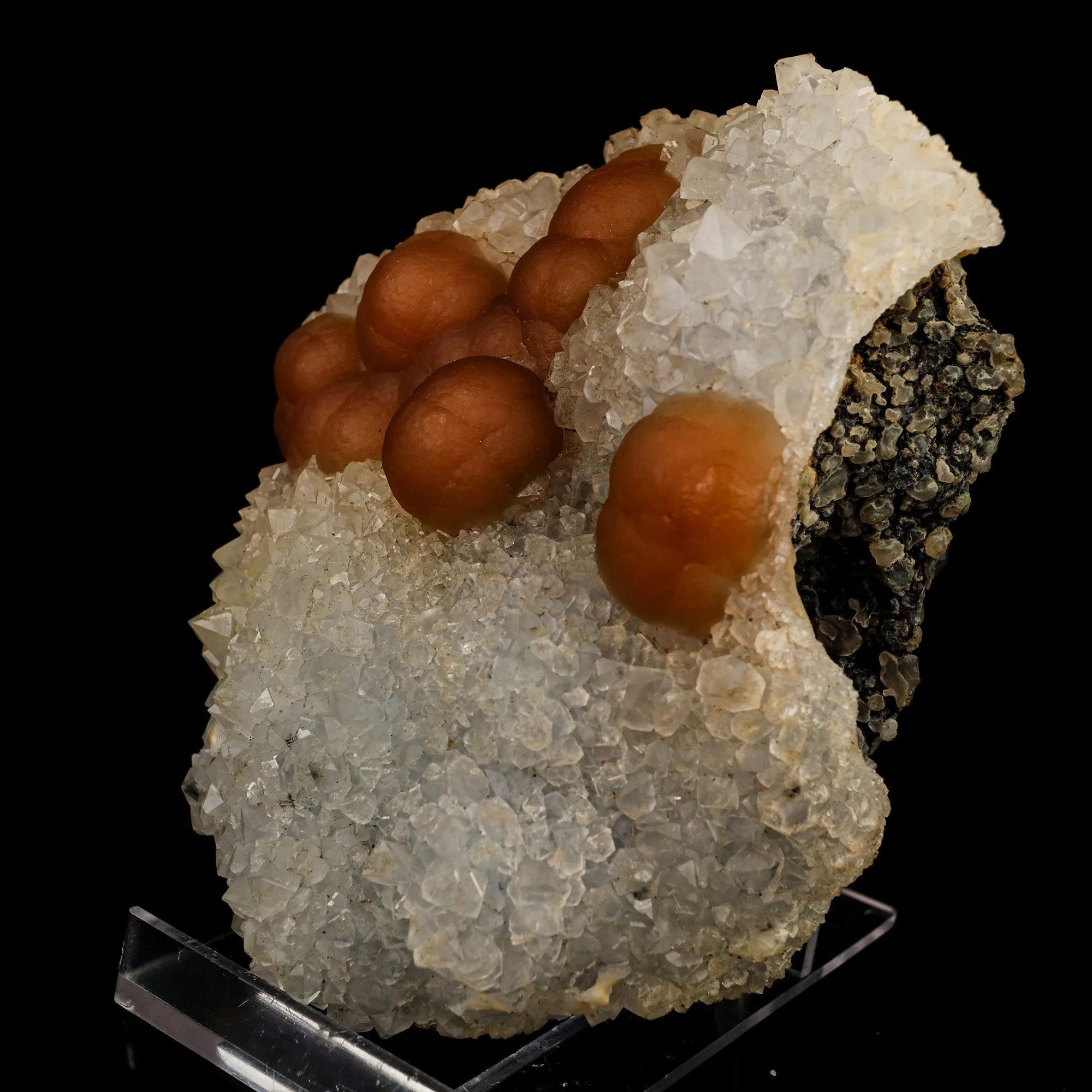 Fluorite balls on MM Quartz Natural Mineral Specimen - image 2