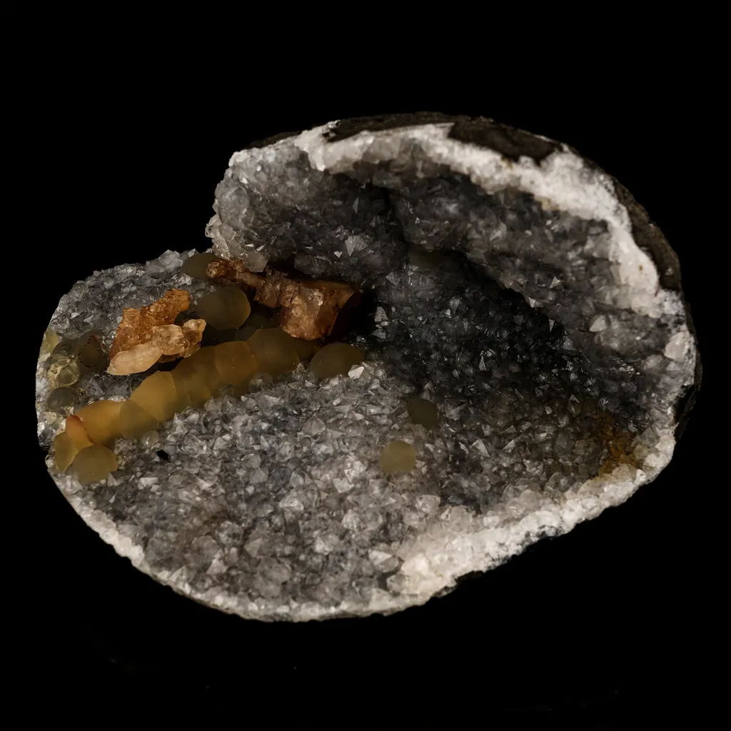 Fluorite balls With Sparkling Calcite on MM Quartz Natural Mineral Specimen - image 2