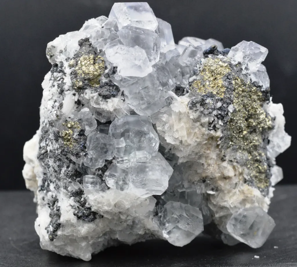 Fluorite & barite chalcopyrite - 683 grams - Hunan, China - image 6