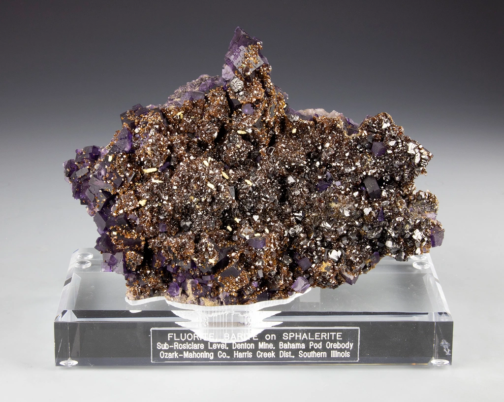 Fluorite, Barite on Sphalerite (Ross Lillie RCL #2148) image