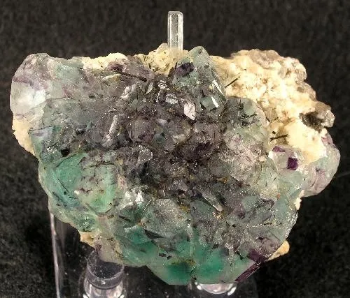 Fluorite, Beryl (Var: Aquamarine) image