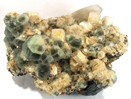 Fluorite, Beryl (Var: Goshenite), Quartz, Schorl image