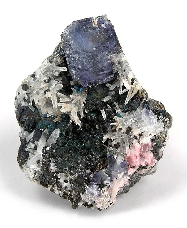 Fluorite, Bornite, Tetrahedrite image